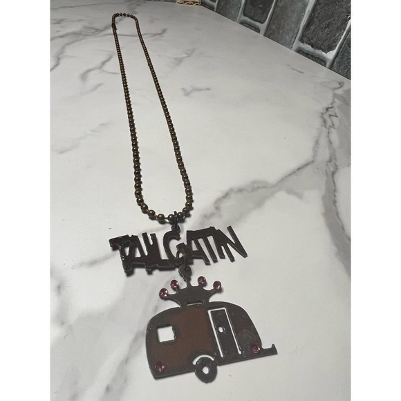 Tailgatin’ Country Girl Copper Colored Necklace Football Tailgate Tailgating - Picture 10 of 10